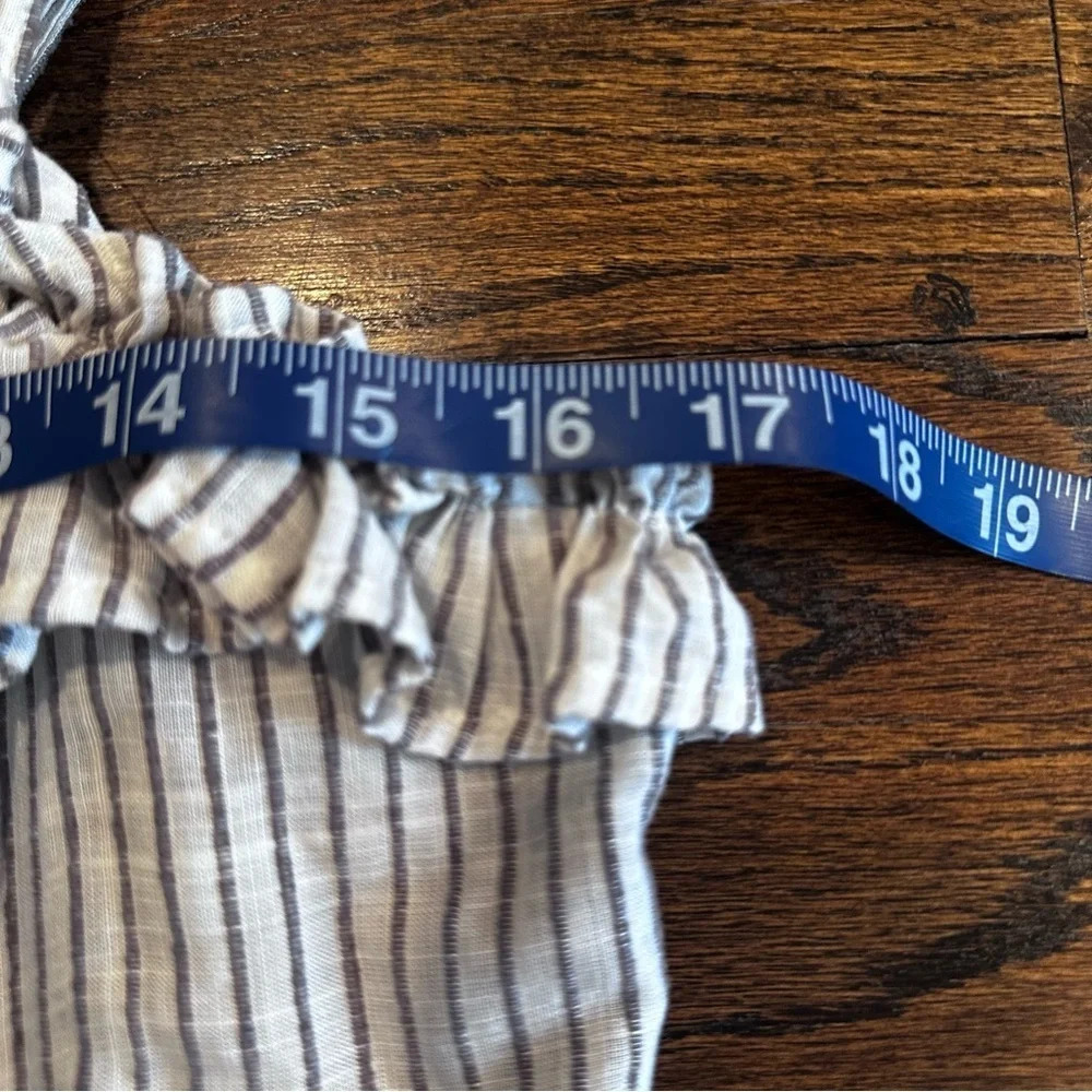 French Connection Button Front Laich Striped Ruff… - image 8